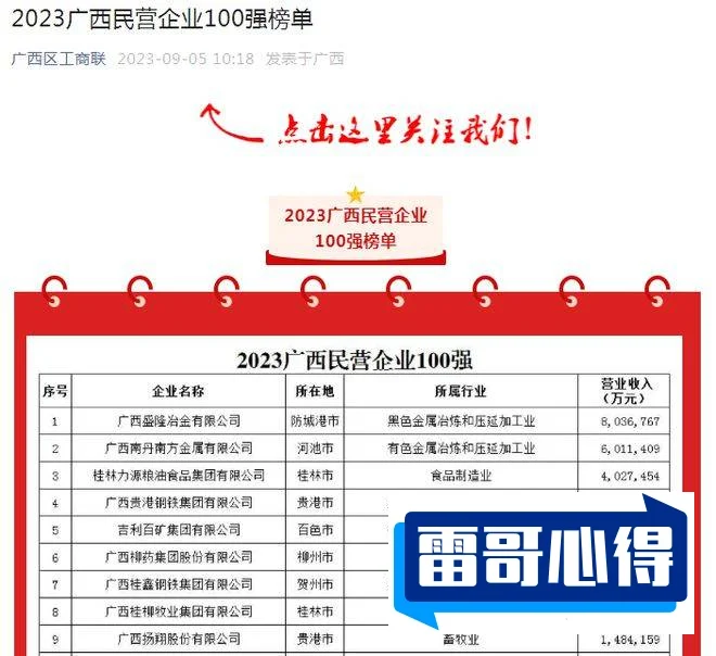 广西十大民企排行榜2025年排名前十名榜单出炉