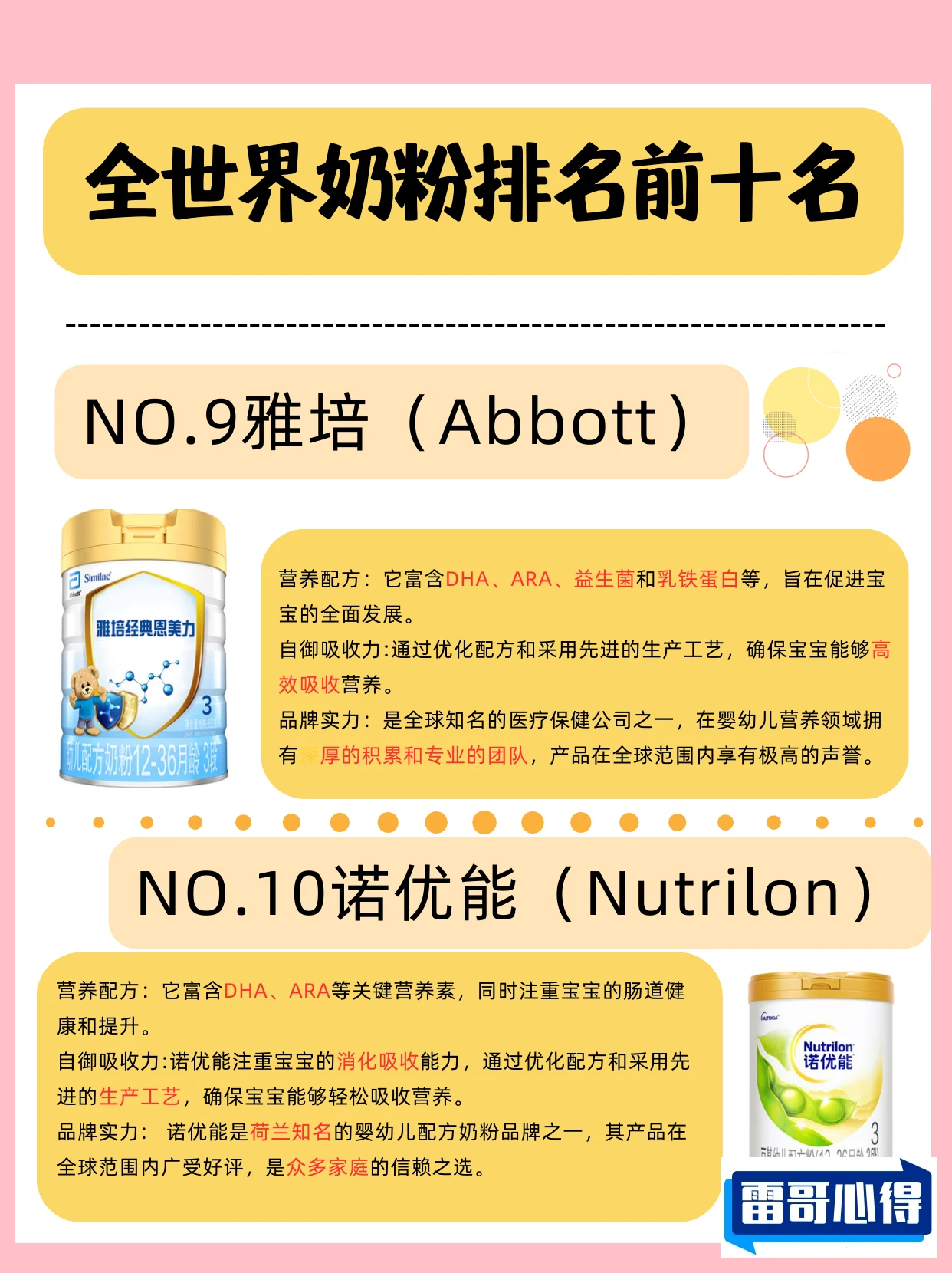瑞典奶粉品牌排行榜2025近期排名前十名分析